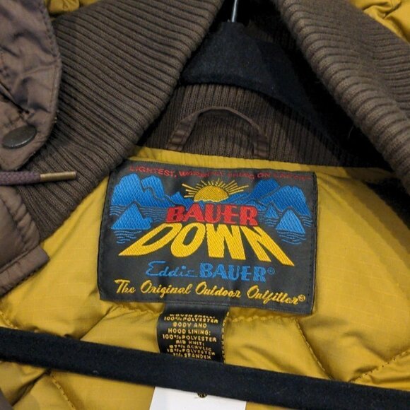 EDDIE Bauer Goose down "Skyliner" coat brown fits medium - Picture 6 of 12